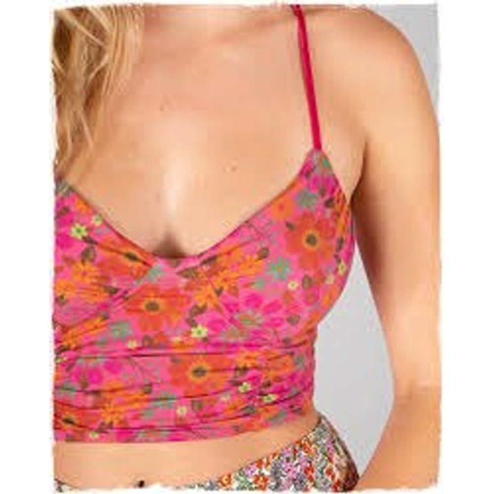 NATURAL LIFE Pink and Orange Floral Cami Tank